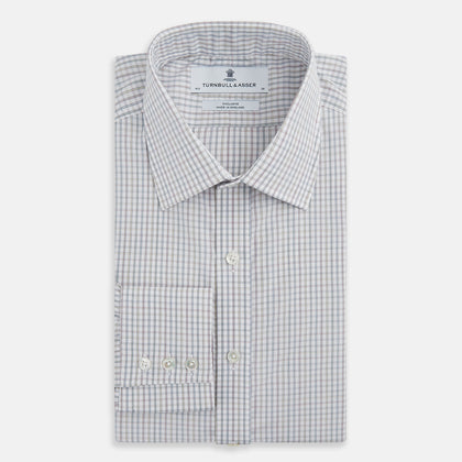 Sky Blue Multi Graph Check Shirt Image 4