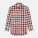 The Turnbull & Asser Red Check Shirt, featuring a T&A collar and 3-button cuffs, is displayed laid flat on a white background.