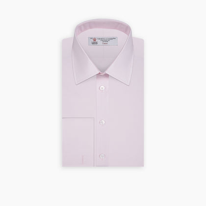 Pink Cotton Shirt with T&A Collar and Double Cuffs Image 6