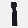 View 1 of product The Turnbull & Asser Plain Navy Cashmere Knitted Scarf is shown looped against a white background, highlighting its soft texture and elegant drape.