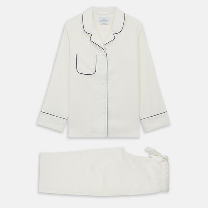 Women's Harriet Cream Silk Pyjama Set Image 1
