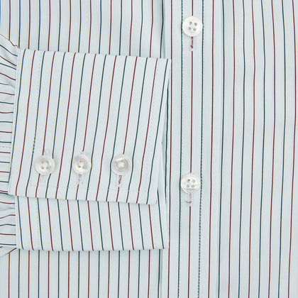 Green and Burgundy Pinstripe Mayfair Shirt Image 3