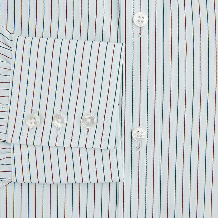 Green and Burgundy Pinstripe Mayfair Shirt Image 3