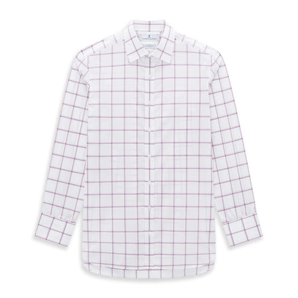 Antique Pink Grid Check Mayfair Shirt Image 6