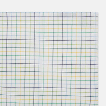 Yellow Multi Double Grid Check Hand-Rolled Handkerchief Image 1
