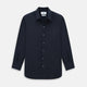 The DARK NAVY WINDSOR SHIRT by Turnbull & Asser is a long-sleeve shirt with a refined Windsor collar, showcasing classic British craftsmanship.