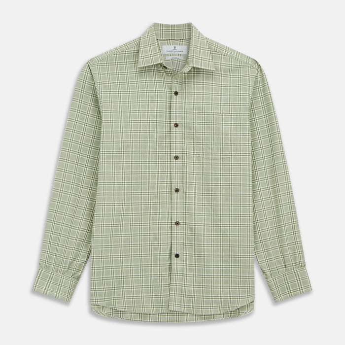 Green Check Cotton Fabric Image 1