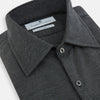 View 2 of product The Charcoal Melange Westminster Shirt by Turnbull & Asser features a long-sleeve, button-up design with a Turnbull collar and buttoned cuffs, offering classic British craftsmanship in a timeless style.