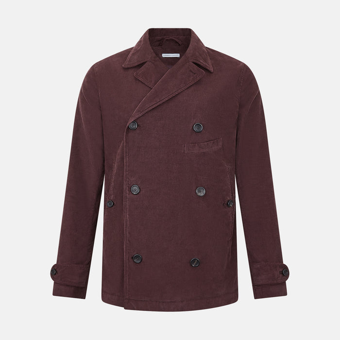 Burgundy Kingston Corduroy Caban Jacket