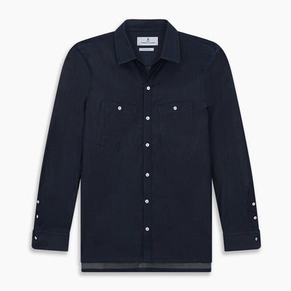 Navy Piccadilly Shirt Image 6