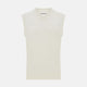 The Turnbull & Asser Ivory Cashmere V-neck Vest is a sleeveless, sophisticated knit pullover shown against a plain white background.