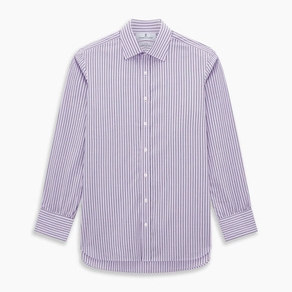 Lilac Ticking Stripe Mayfair Shirt Image 6