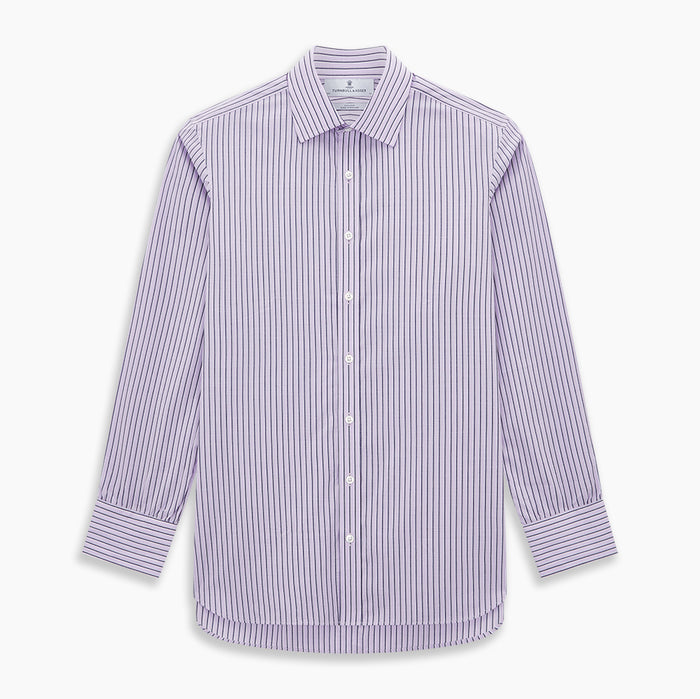 Lilac Ticking Stripe Mayfair Shirt Image 6