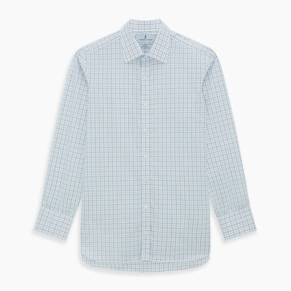 Blue Overlay Grid Check Mayfair Shirt Image 6