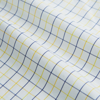 Yellow Overlay Grid Check Mayfair Shirt Image 5