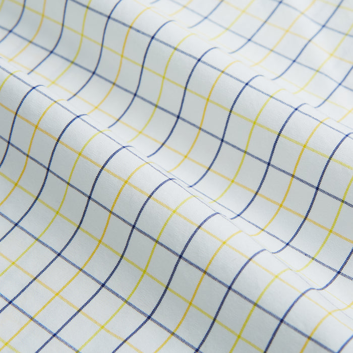 Yellow Overlay Grid Check Mayfair Shirt Image 5