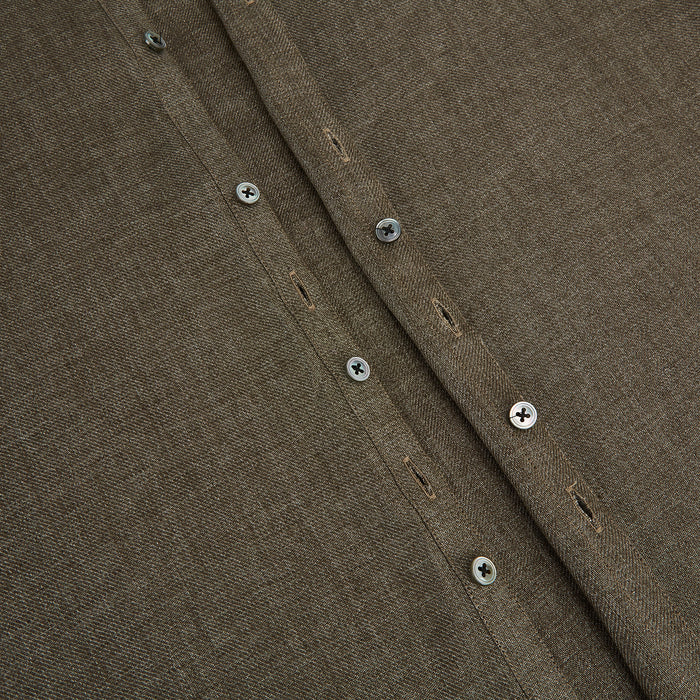Olive Linen Windsor Shirt Image 6