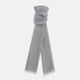 The Grey Cashmere Scarf by Turnbull & Asser, displayed folded with a loose knot on a white background, showcases semi-sheer luxury in light gray—an elegant accessory.