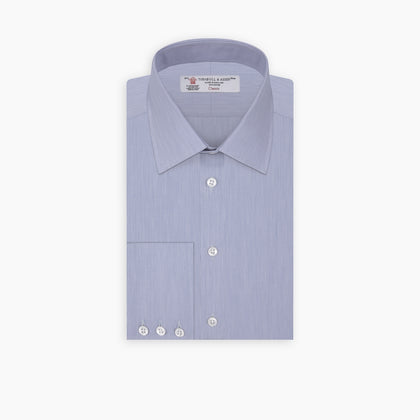 Blue Hairline Stripe Shirt with T&A Collar and 3-Button Cuffs Image 6