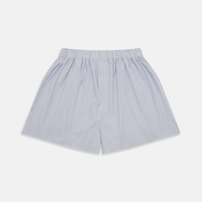 Blue Multi Stripe Cotton Godfrey Boxer Shorts