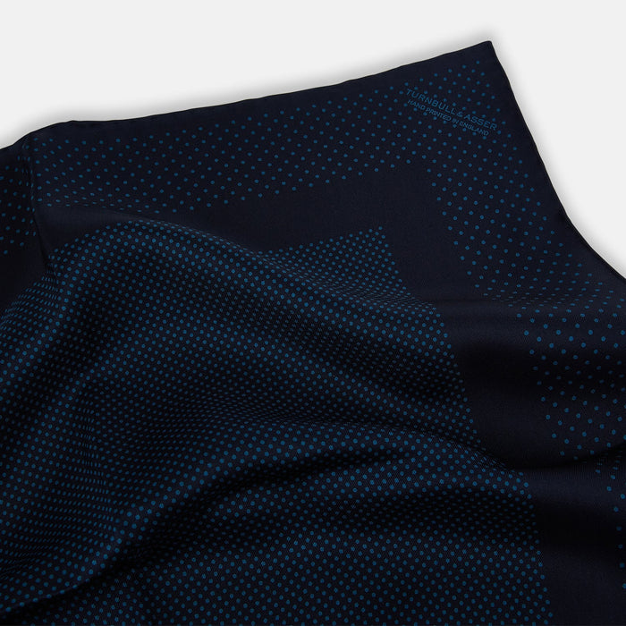 Navy and Blue Dot Silk Pocket Square Image 1