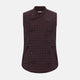 The Turnbull & Asser Burgundy Double-Breasted Quilted Gilet is a sleeveless vest with black buttons, an angled front, subtle check pattern, side and chest pockets—an ideal menswear piece for versatile layering.