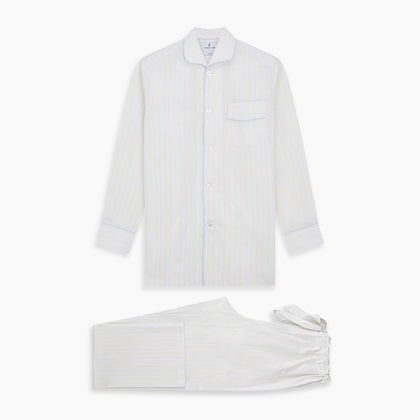 Yellow Multi Stripe Cotton Quin Pyjama Set Image 5