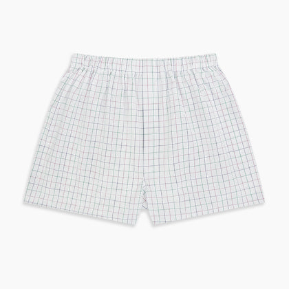 Pink Grid Check Godfrey Boxer Shorts Image 2