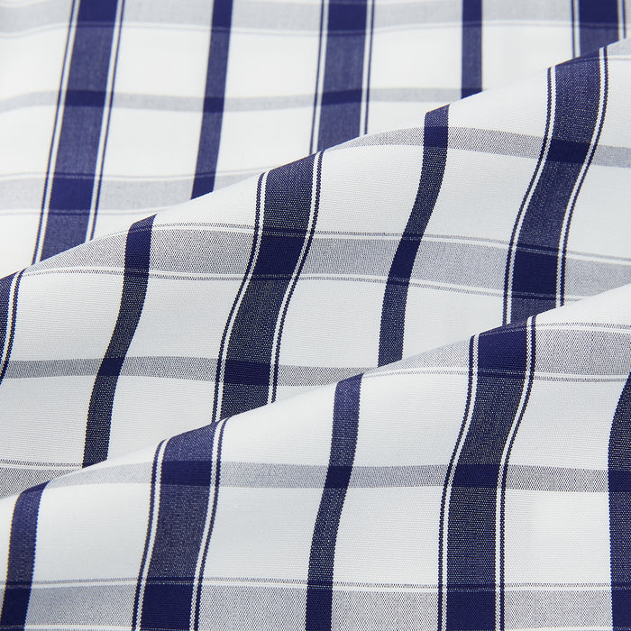 Navy Plaid Check Mayfair Shirt Image 5