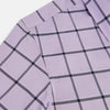 View 6 of product A long-sleeve, button-up Lilac Grid Check Windsor Shirt by Turnbull & Asser, featuring a black windowpane pattern and a refined Windsor collar, displayed on a plain white background.