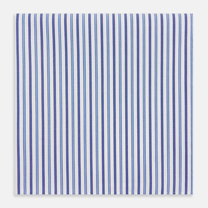NAVY AND BLUE MULTI STRIPE HANDKERCHIEF