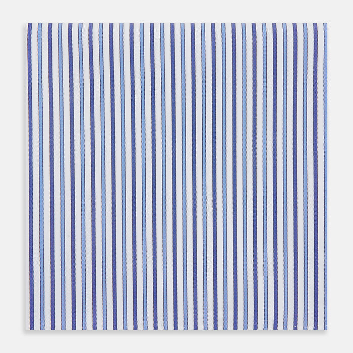 NAVY AND BLUE MULTI STRIPE HANDKERCHIEF