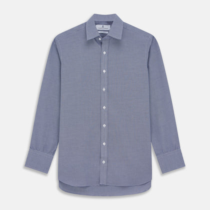 Navy Pattern Cotton Voile Regular Fit Mayfair Shirt