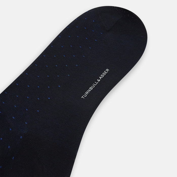 Navy/Azzurro Polka Dot Long Socks Image 2