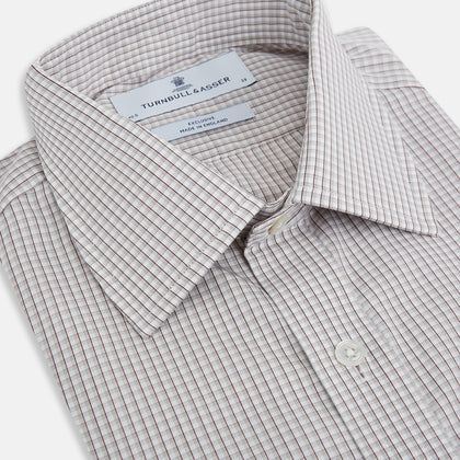 Grey Micro Shadow Check Mayfair Shirt Image 1