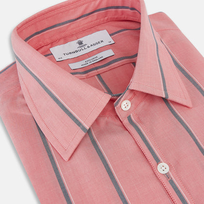Coral Pink Track Stripe Westminster Shirt Image 1