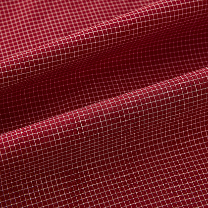Dark Red Pin Check  Shirt with Contrast T&A Collar and Cuffs Image 5