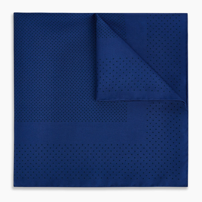 Navy Dot Silk Pocket Square Image 4