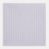 View 1 of product The Turnbull & Asser Hand Rolled Red Multi Graph Check Handkerchief features blue and red grid lines on white, with a red check forming larger squares and blue lines creating smaller squares within the design.