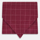 The Turnbull & Asser Burgundy Dotted Check Pattern Printed Silk Cravat, shown on a white background, features a refined British design perfect for elevating your look.