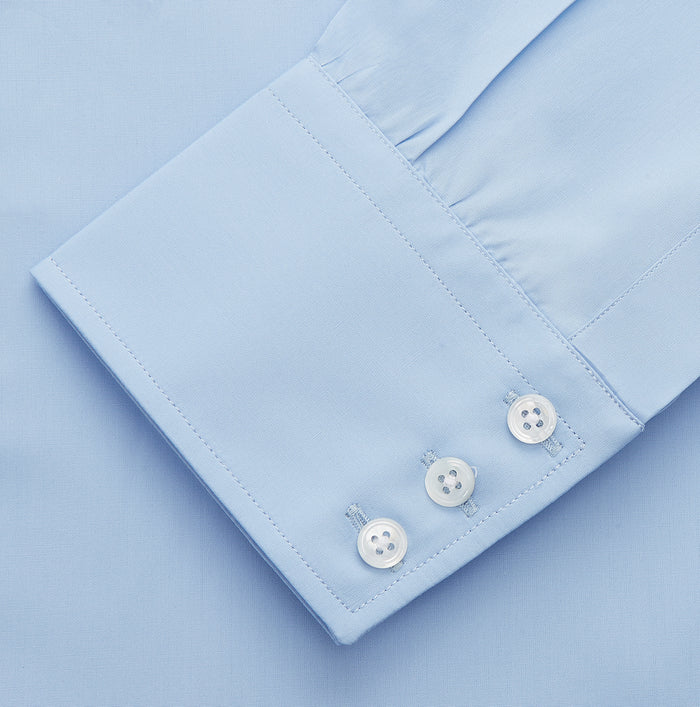Pale Blue Organic Cotton Regular Fit Mayfair Shirt Image 3
