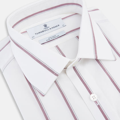 Wine Track Stripe Mayfair Shirt Image 1