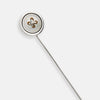 View 2 of product The Turnbull & Asser Sterling Silver White Tie Pin features a button-shaped end with a small cylindrical cap, shown on a white background.