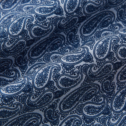 Pale Blue Paisley Silk Cravat Image 3