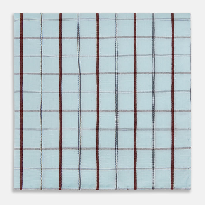 Burgundy Combination Check Hand-Rolled Handkerchief