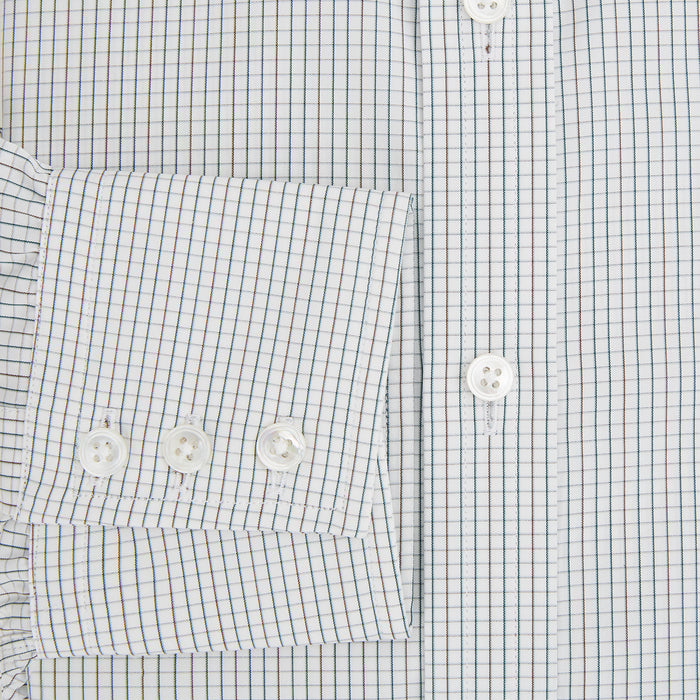 Forest Melange and Red Graph Check Mayfair Shirt Image 3