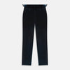 View 4 of product The Teal Velvet Jonathan Trousers by Turnbull & Asser feature a side tab adjuster, straight legs, and a concealed front closure for a refined tailored look, shown on a white background.