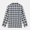 View 5 of product A Green Multi Check Linen Holiday Fit Winnington Shirt by Turnbull & Asser, featuring a check pattern and revere collar, displayed flat on a white background.