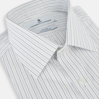 Blue Multi-Tone Double Pinstripe Mayfair Shirt Image 1