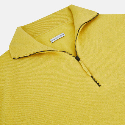 Canary Yellow Half-Zip Cashmere Jumper Image 1
